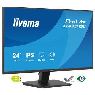 60,5cm/23,8" (1920x1080) iiyama ProLite X2493HSU-B1 16:9 FHD IPS 1ms 120Hz HDMI DisplayPort USB VESA Speaker Black