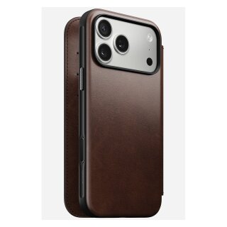 Nomad Modern Leather Folio iPhone 17 Pro Max Rustic Brown H