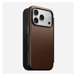 Nomad Modern Leather Folio iPhone 17 Pro Brown