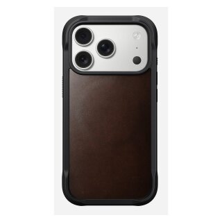 Nomad Rugged Leather Case iPhone 17 Pro Rustic Brown Horween