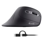 Equip Ergonomische Maus USB-A/-C Stker 1.80m Rechts schwarz