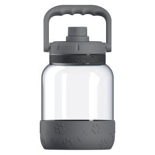 Asobu - The Barkley Dog Bowl - Tritanflasche 1,5 Liter mit Hundenapf grau