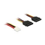 Kabel Power Floppy 4 Pin Bu > 2x