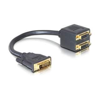 Adapter DVI 24+1 Stecker zu 2 x DVI 24+1 Buchse