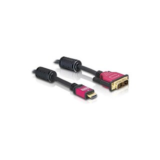 HDMI - DVI 1,8m vergoldet Delock