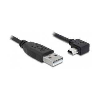 USB 2.0 Kabel Typ-A Stecker zu Typ Mini-B Stecker links gewinkelt 0,5 m