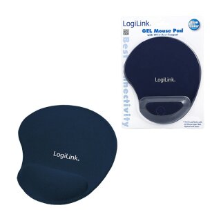 LogiLink Mauspad mit Silikongel Handballenauflage Blau