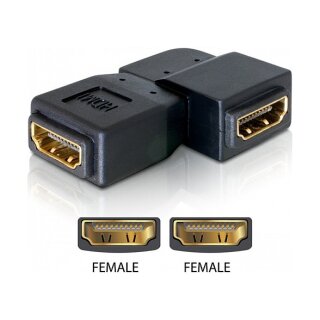Adapter HDMI Buchse zu HDMI Buchse 90° links