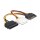 Kabel Power SATA 15 Pin Stecker zu Molex 4 Pin Buchse + SATA 15 Pin Buchse