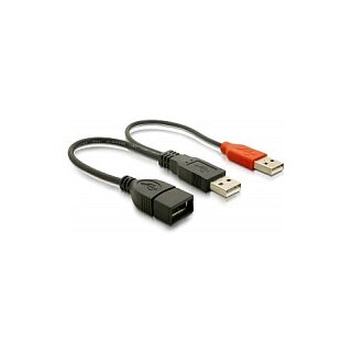 Y-Kabel 2 x USB 2.0 Typ-A Stecker > 1 x USB 2.0 Typ-A Buchse 20 cm