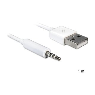 Kabel USB-A Stecker > Klinke 3,5 mm Stecker 4 Pin IPod Shuffle 1 m