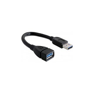 USB 5 Gbps Verlängerungskabel Typ-A Stecker zu USB 5 Gbps Typ-A Buchse 15 cm schwarz