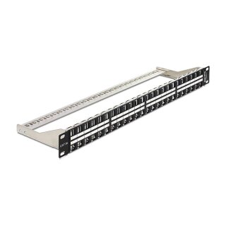 19" Keystone Patchpanel 48 Port 1 HE schwarz