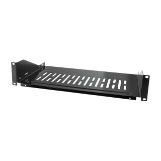 LogiLink Fachboden 19" 2HE 88x482x406mm Festeinbau, bis 25kg, Farbe Schwarz (RAL 9005)