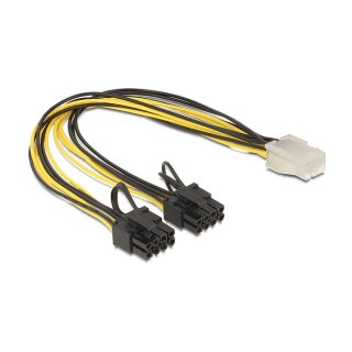 PCI Express Stromkabel 6 Pin Buchse > 2 x 8 Pin Stecker 30 cm