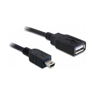 USB 2.0 Kabel Typ-A Buchse zu Mini USB Stecker 0,5 m