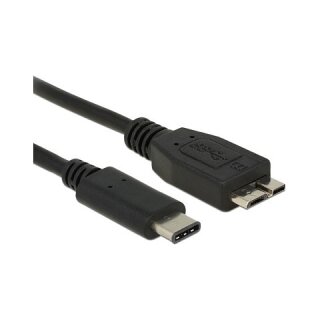 USB3.1 USB Type-C Stecker > USB Typ Micro-B Stecker 0,5 m schwarz Delock