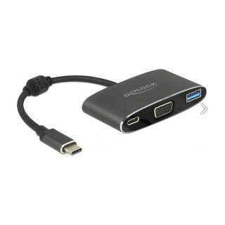 USB C > Multi Adapter (VGA Buchse + USB Typ-A + USB Type-C™ PD) Delock