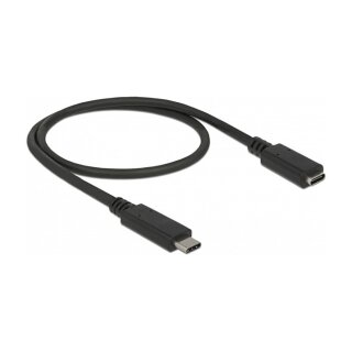 USB3.1 C > USB Type-C™ Buchse Verlängerung 0,5 m schwarz Delock