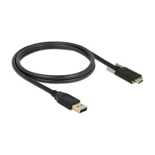 USB3.1 USB Typ-A Stecker > USB 3.1 Gen 2 USB Type-C™ Stecker mit Schrauben seitlich 1 m