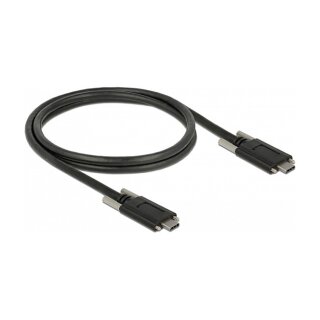 USB3.1 USB Type-C Stecker > USB 3.1 Gen 2 USB Type-C™ Stecker mit Schrauben seitlich 1 m