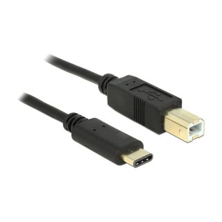 USB2.0 B - C (Stecker - Stecker) 2,0 m schwarz Delock