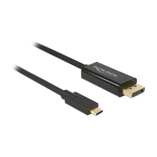 DeLock DisplayPort 1.2 > USB-C (ST-ST) 1m Adapterkabel 4K 60Hz Schwarz