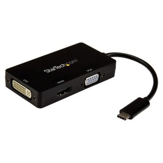 USB C > DVI StarTech.com CDPVGDVHDBP 3840 x 2160Pixel Schwarz USB-Grafikadapter