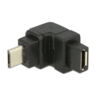Adapter USB 2.0 Micro-B Stecker > USB 2.0 Micro-B Buchse gewinkelt oben
