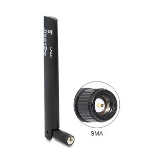 LTE Antenne SMA -0,8 - 3,0 dBi omnidirektional mit Kippgelenk schwarz