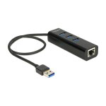 DeLock USB 3.0 Hub 3 Port + 1 Port Gigabit LAN...