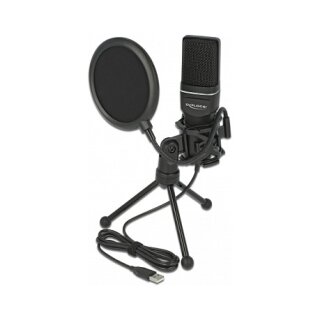 Delock USB Kondensator Mikrofon Set - für Podcasting, Gaming und Gesang
