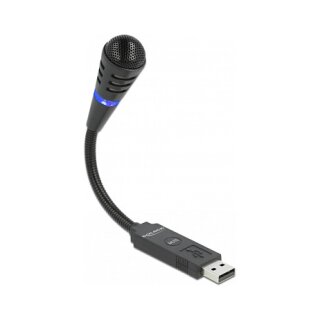 Delock USB Mikrofon mit Schwanenhals und Mute Button