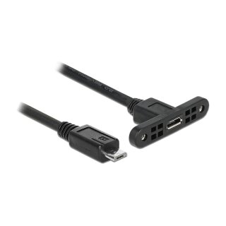 microUSB (ST-ST) Verlängerung 25cm inkl. Befestigung DeLock Black