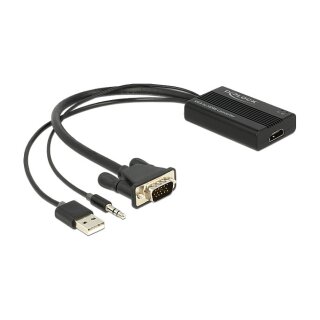 Delock Adapter VGA, DB-15, USB > HDMI