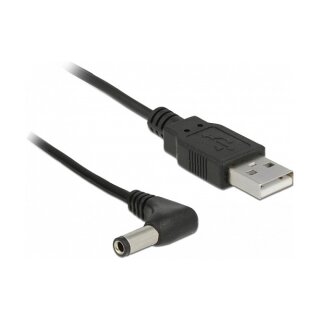 USB DeLock Gleichstomstecker 5,5x2,5mm - USB-A 1,5m black