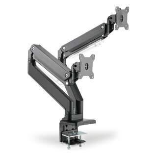 DIGITUS DA-90427 Tischhalterung für 2 Monitore 2x 35" 2x 15KG schwarz Gasdruckfeder DA-90427