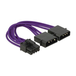 DeLOCK 4-polig > 8-polig PCIe (ST-ST) 15cm Purple