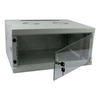ALLNET Netzwerkschrank 19" 12HE 1-teilig T444/B541mm Lichtgrau SMQ-Serie
