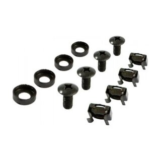 ALLNET Befestigungsset Käfigmuttern+Schrauben 100-Pack M6 Schwarz