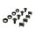 ALLNET Befestigungsset Käfigmuttern+Schrauben 100-Pack M6 Schwarz