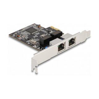 DeLock 2-Port RJ45 Gigabit LAN RTL8111 PCI Express-Karte