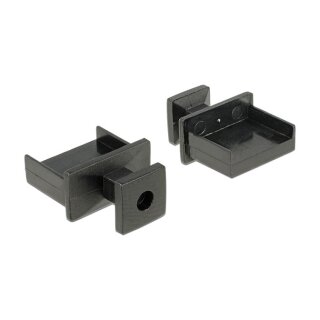 Staubschutz für USB Typ-A Buchse mit Griff 10 Stück schwarz