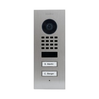 DoorBird D1102V IP Vid. Türst. V4A Edels. 2Ruftasten Unterputz