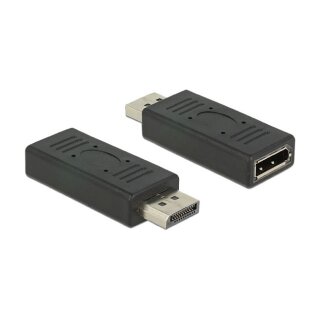 DELOCK Adapter DisplayPort 1.2 Stecker > DisplayPort Buchse 19 Pin black