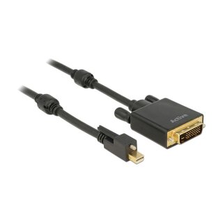 DELOCK Kabel mini Displayport 1.2 Stecker mit Schraube > DVI Stecker 4K Aktiv schwarz 3 m