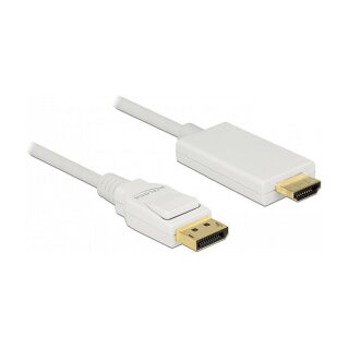 DELOCK Kabel Displayport 1.2 Stecker > High Speed HDMI-A Stecker Passiv 4K 2 m weiss