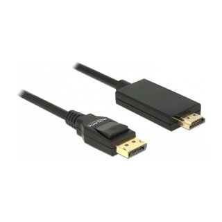 DELOCK Kabel Displayport 1.2 Stecker > High Speed HDMI-A Stecker Passiv 4K 1 m schwarz