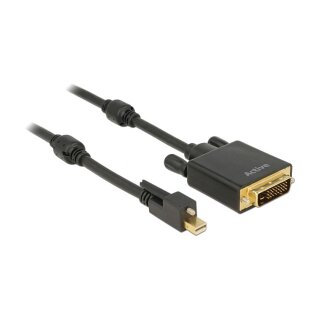 DELOCK Kabel mini Displayport 1.2 Stecker mit Schraube > DVI Stecker 4K 30 Hz Aktiv 5 m schwarz