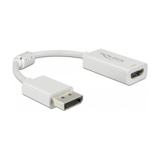 DELOCK DisplayPort 1.4 Adapter zu HDMI 4K 60Hz mit HDR Funktion Passiv weiss